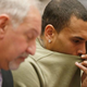 Chris Brown (right) attends a progress hearing at Los Angeles Superior Court Jan. 15, 2015. Brown was first placed on probation after a 2009 domestic violence case in which he pleaded guilty to assaulting his then-girlfriend, singer Rihanna.
Lucy Nicholson/Pool/Getty Images